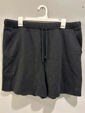 PINK Victoria’s Secret Raw Hem Drawstring Lounge Shorts Size XL Black